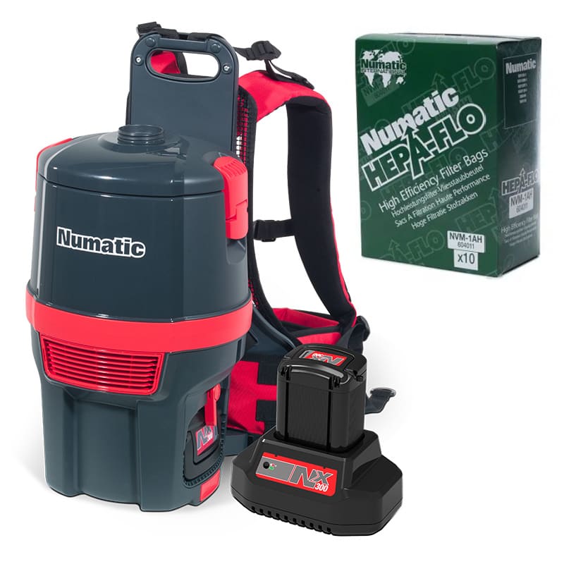 Numatic Backpack Vacuum with Battery and free bags